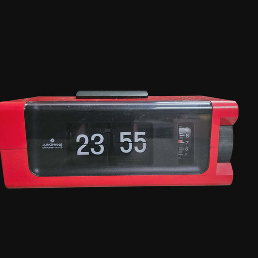 Junghans Chrono-Vox S – Horloge à affichage à bascule vintage – Rouge – Fonctionnelle (années 1970)